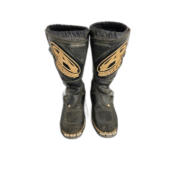 Answer Team 2 Motorcycle Boots Men 9 Black Made In Italy Buckle Closure - Picture 2 of 8